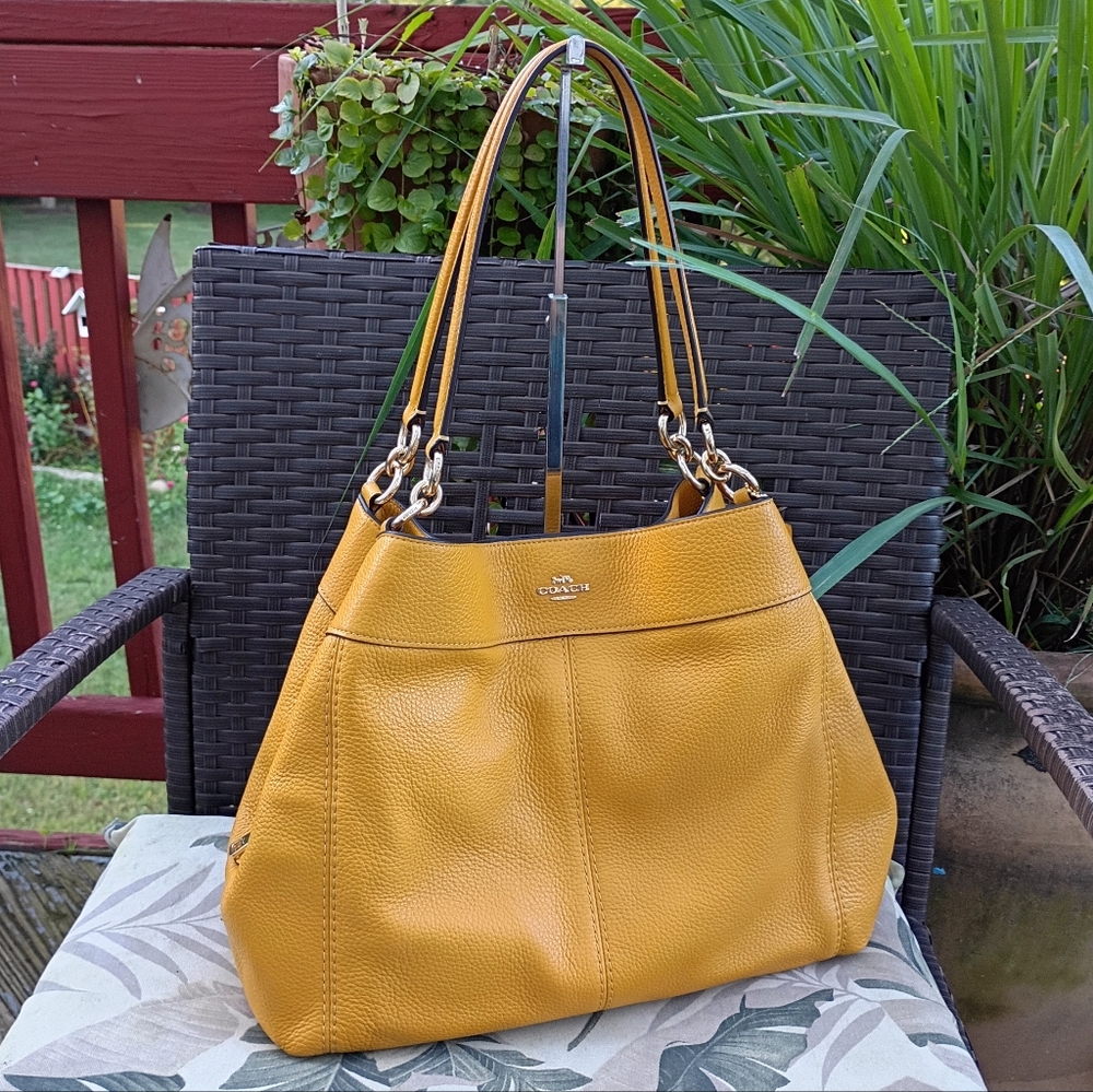 Coach  Lexy Mustard Leather Shoulder Bag